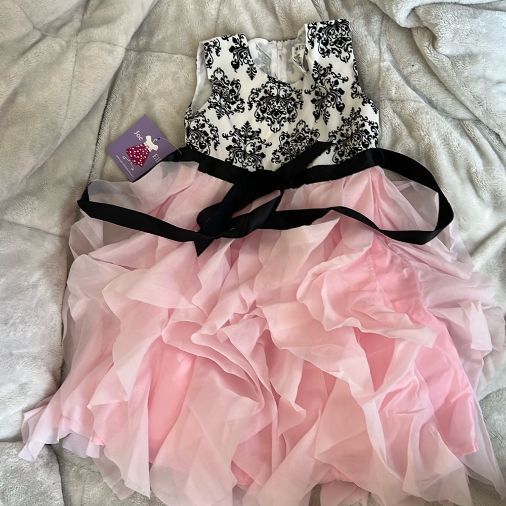 Pink, black and white, fancy dress. NWT, size 4